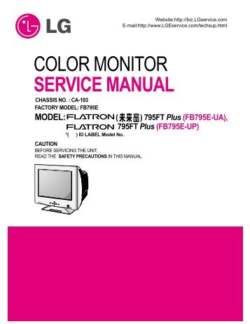 COLOR MONITOR SERVICE MANUAL - Jordans Manuals