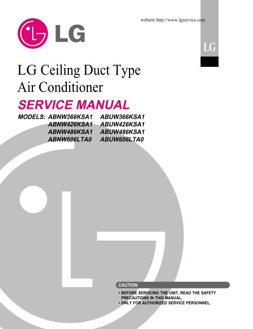LG Ceiling Duct Type Air Conditioner - Jordans Manuals