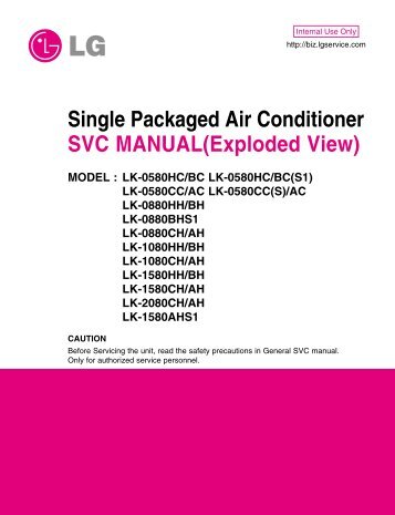 Single Packaged Air Conditioner SVC MANUAL ... - Jordans Manuals