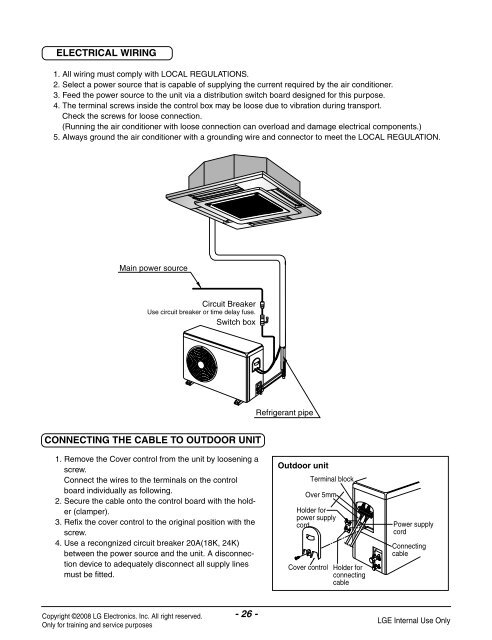 Ceiling Cassette Air Conditioner SVC MANUAL ... - Jordans Manuals