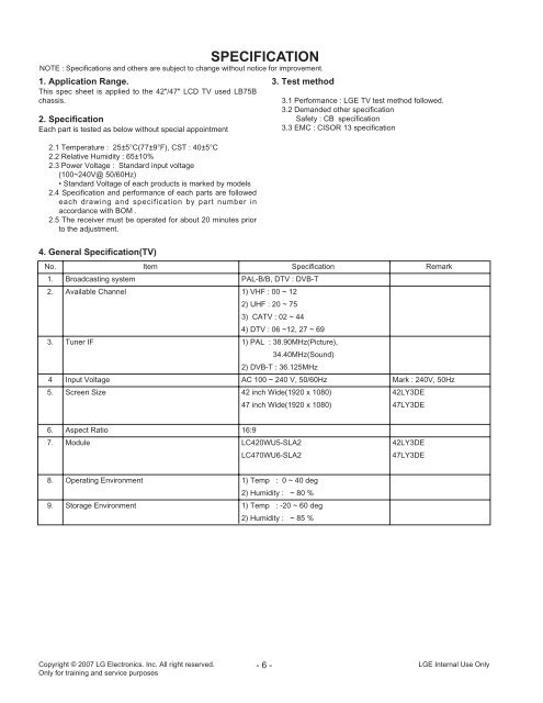 LCD TV SERVICE MANUAL - Jordans Manuals