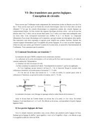 VI- Des transistors aux portes logiques. Conception de circuits