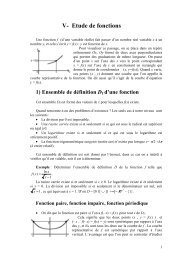 V- Etude de fonctions