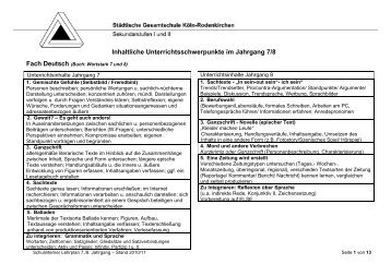 Jahrgang 7 und 8 - Gesamtschule Rodenkirchen