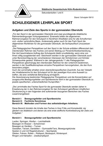 Sports - Gesamtschule Rodenkirchen