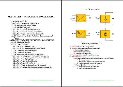 TEMA 12. RECTIFICADORES NO CONTROLADOS