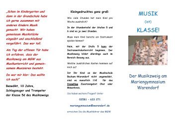 MUSIK KLASSE! - Mariengymnasium