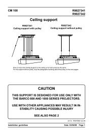 CAUTION Ceiling support - Barco