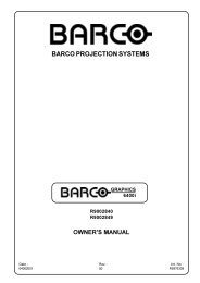 BARCO PROJECTION SYSTEMS - Log in - Barco