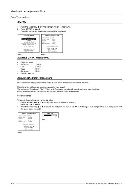 BARCO PROJECTION SYSTEMS - Log in - Barco