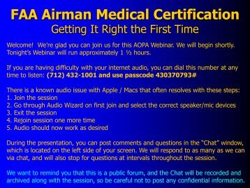 FAA Airman Medical Certification - Aircraft Owners and Pilots ...