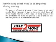 Why moving boxes need to be employed during moving