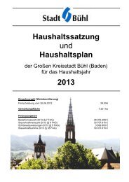 Haushaltssatzung und Haushaltsplan 2013 - Stadt Bühl