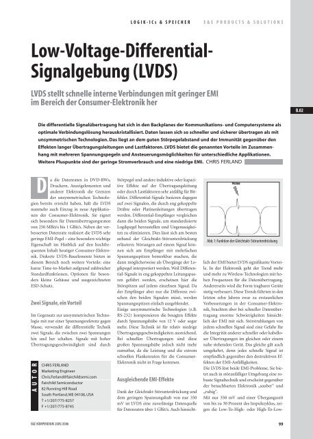 Low-Voltage-Differential- Signalgebung (LVDS)