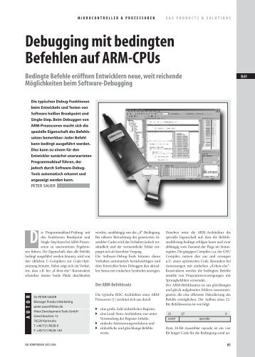 Debugging mit bedingten Befehlen auf ARM-CPUs - EuE24.net