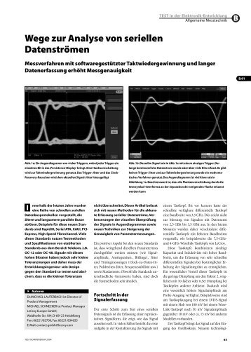 Wege zur Analyse von seriellen DatenstrÃ¶men