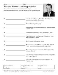 Richard Nixon Matching Activity - Homeschooling - About.com
