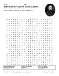 John Quincy Adams Word Search - Homeschooling - About.com