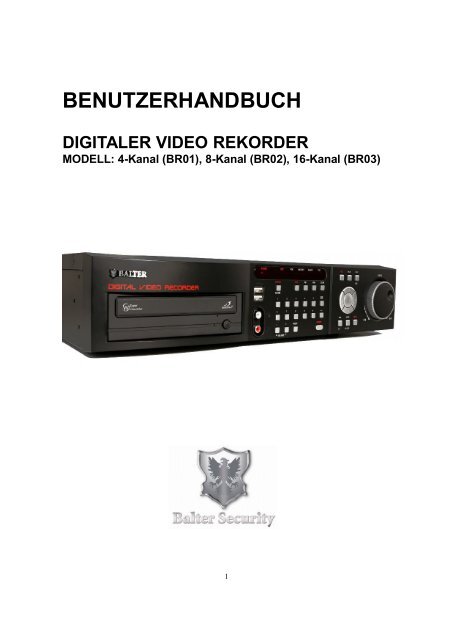 BENUTZERHANDBUCH - Balter Security - Balter Security GmbH