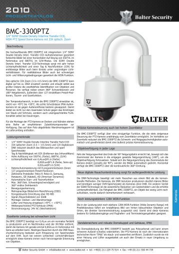 BMC-3300PTZ - Balter Security - Balter Security GmbH