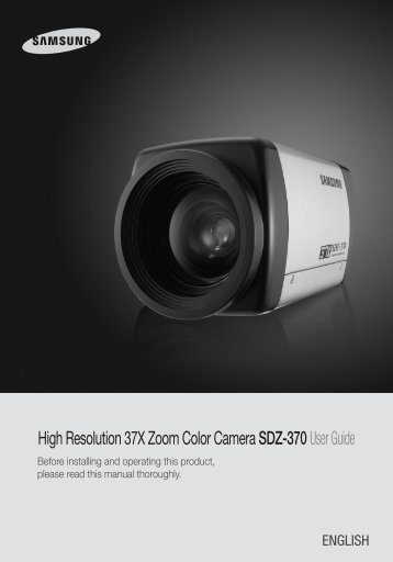 High Resolution 37X Zoom Color Camera SDZ-370User Guide