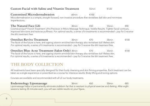 to view our price list for all treatments - Nuala Woulfe Beauty Salon