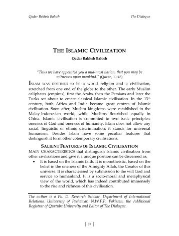 THE ISLAMIC CIVILIZATION - Qurtuba University of Science and ...