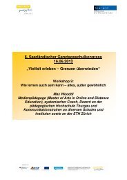 Handout zum Workshop - Ganztägig Lernen - Saarland