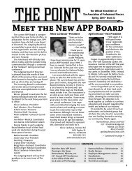 MEET THE NEW APP BOARD - Association of Professional Piercers