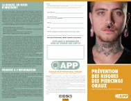 prÃ©vention des risques des piercings oraux - Association of ...