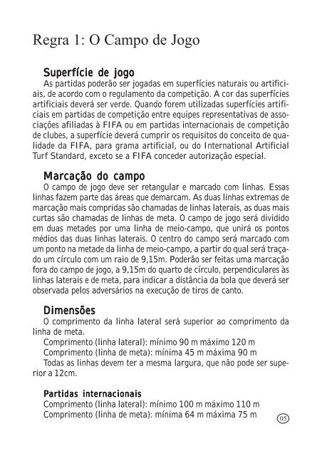 Regras do jogo de futebol - SAFERGS