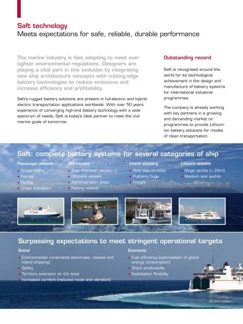 Civil marine / Market brochure - Saft