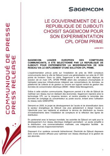 le gouvernement de la republique de djibouti choisit sagemcom ...