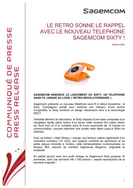 Sagemcom prÃ©sente un nouveau tÃ©lÃ©phone sans fil Ã l'allure