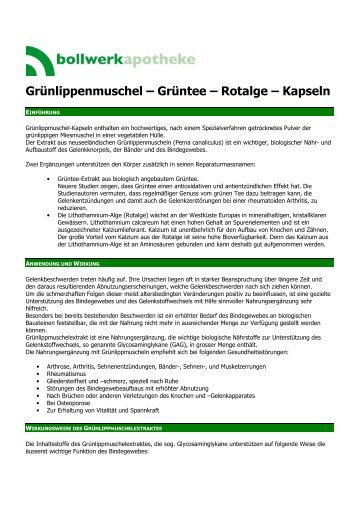 grünlippmuschel kapseln.pdf - Bollwerkapotheke