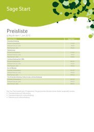 Sage Start Preisliste - Sage Schweiz AG