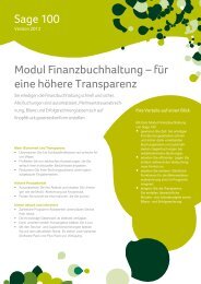 Sage 100 Modul Finanzbuchhaltung â fÃ¼r eine ... - Sage Schweiz AG