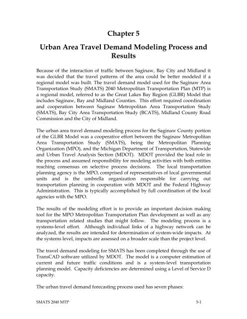 Chapter 5 Urban Area Travel Demand Model - Saginaw County