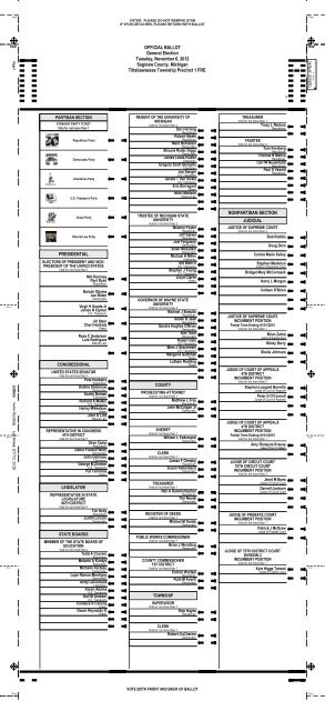 Tittabawassee Township November Ballot 2012 - Saginaw County