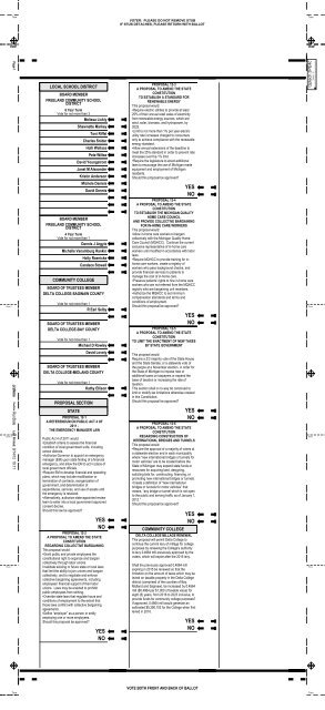 Tittabawassee Township November Ballot 2012 - Saginaw County