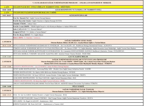 Türkçe Program için tıklayınız. - Sağlık Bakanlığı