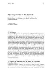 Erinnerungsliteratur im DaF-Unterricht - SAGV