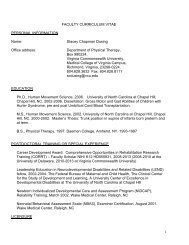 Curriculum Vitae - School of Allied Health Professions - Virginia ...