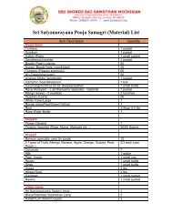 Sri Satyanarayana Pooja Samagri (Material) List