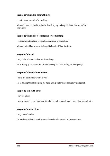 Commonly-Used Idioms, Sayings and phrasal verbs - Saigontre