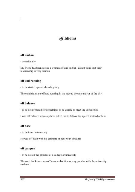 Commonly-Used Idioms, Sayings and phrasal verbs - Saigontre