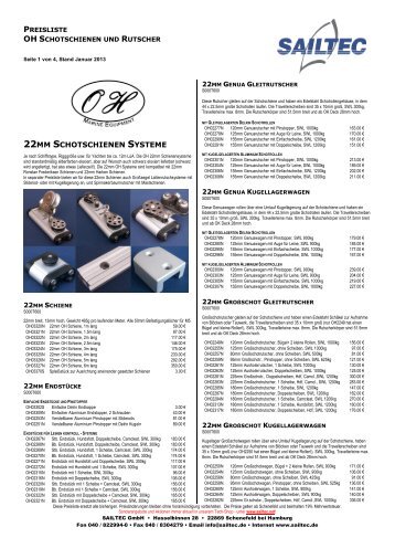 22MM SCHOTSCHIENEN SYSTEME - SAILTEC GmbH