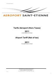 Tarifs Aéroport assistance - (CCI) de Saint-Etienne et Montbrison