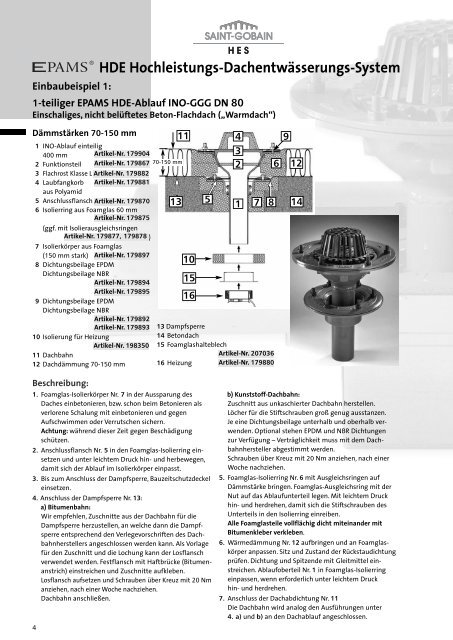 HDE Hochleistungs- Einbauanleitung EPAMS ... - saint gobain hes