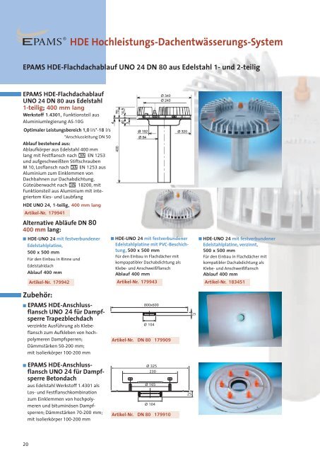 HDE Hochleistungs-Dachentwässerungs-System - saint gobain hes